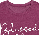 Blessed T-Shirt for Women Cute Heart Graphic Letter Print Sayings Shirts Casual Short Sleeve Thankful Tee Tops